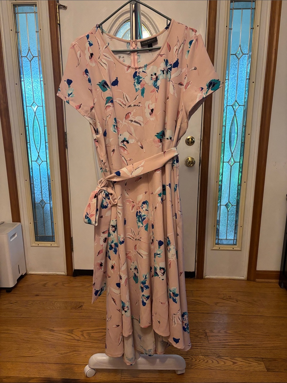 Lane Bryant Blush Pink Floral High-Low Midi Dress